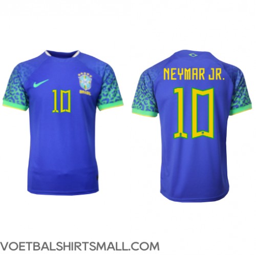 Brazilië Neymar Jr #10 Voetbalkleding Uitshirt WK 2022 Korte Mouwen